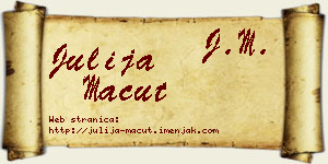 Julija Macut vizit kartica